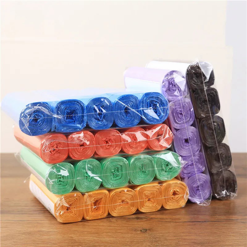 5 Rolls Of New Material Garbage Bags, Thickeneded Point-Break Disposable Household Medium Kitchen Flat Mouth Plastic Bags In Rolls - Image 1